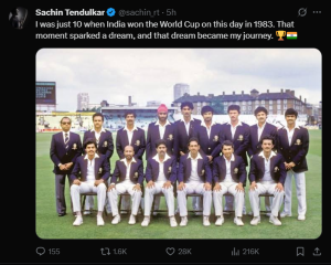 1983 World Cup Victory: How Kapil Dev and India's Triumph Inspired a Young Sachin Tendulkar's Cricket Dream