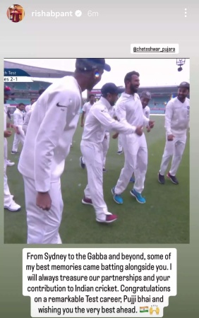 'Some of my best memories came batting alongside you': Rishabh Pant pays tribute to Cheteshwar Pujara