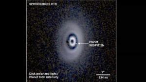 Astronomers capture rare images of infant planet WISPIT 2b in multi-ringed birth disk