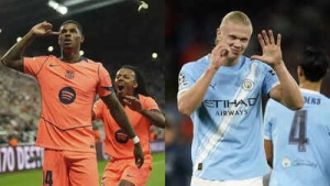 Champions League Round-Up: Rashford's Brace Lifts Barcelona, Haaland Hits Milestone 50 as Man City Cruise