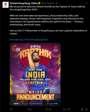Dinesh Karthik to Captain India at Hong Kong Sixes; Set to Team Up with R Ashwin