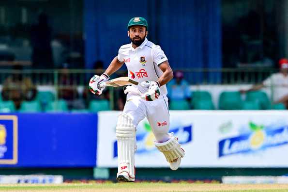 Shadman Islam reflects on his innings during a rain-affected day.
