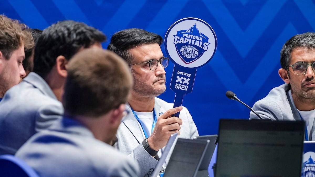 Sourav Ganguly, head coach of Pretoria Capitals, in SA20 auction (Photo Courtesy: SA20) Sourav Ganguly